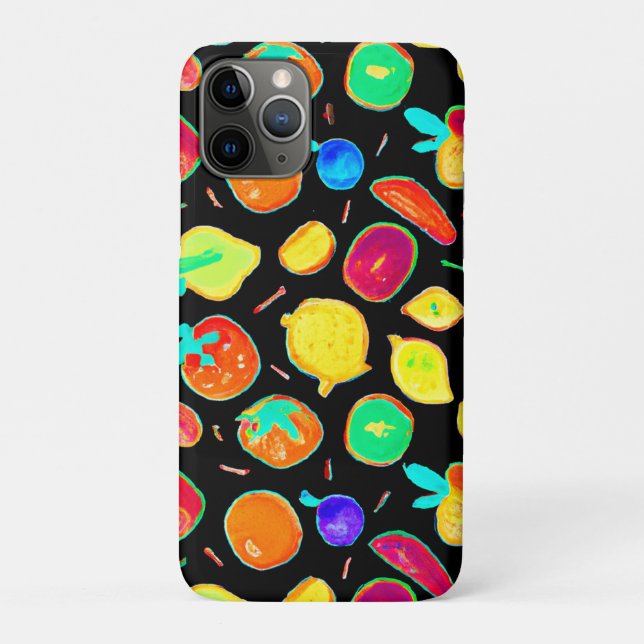Capa Para iPhone 11 Pro Visões Neon Frutíferas Design (Verso)