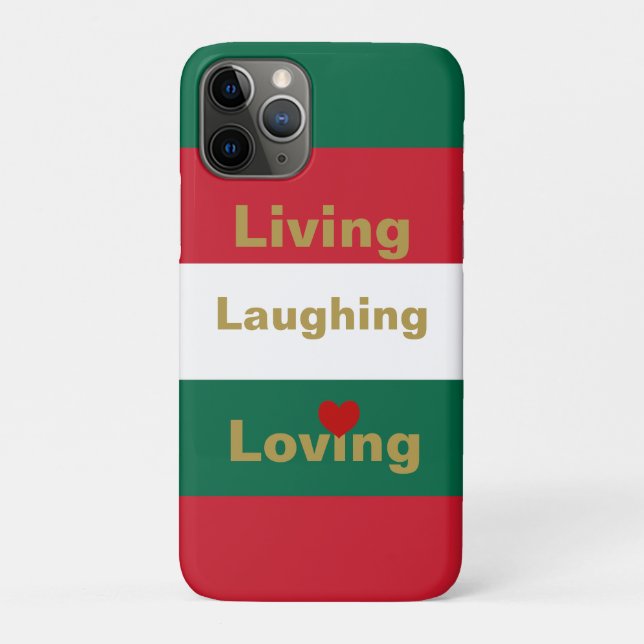 Capa Para iPhone 11 Pro Vivendo, Rindo, Amando (Verso)