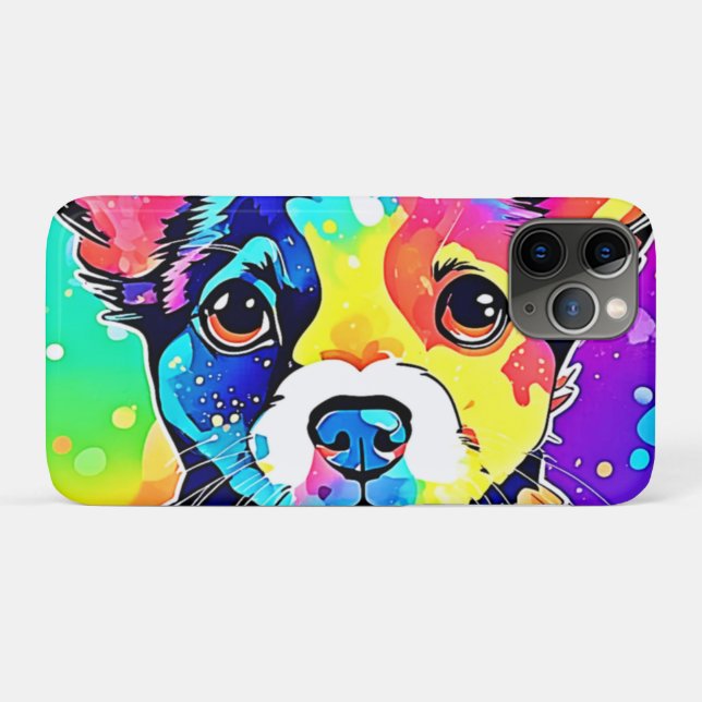 Capa Para iPhone 11 Pro Vivid Puppy Vibes Art Design (Verso (horizontal))
