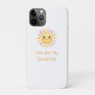 Capa Para iPhone 11 Pro você é meu sol amarelo laranja raios de sol adicio