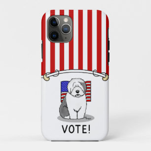 Capa Para iPhone 11 Pro Votem! Velha Cinza Inglesa Sheepdog 1 Política Cus