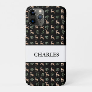 Capa Para iPhone 11 Pro Watercolor Baby Deer e Deixa o nome do padrão