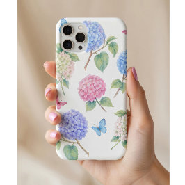 Capa Para iPhone 11 Pro Watercolor Hydrangea Floral