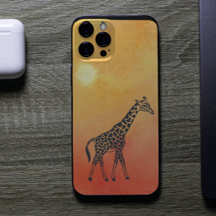 Capa Para iPhone 11 Pro Watercolor Sunrise Giraffe