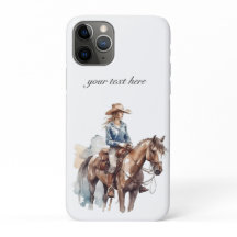 Western Watercolor Brunette Cowgirl, personalizada