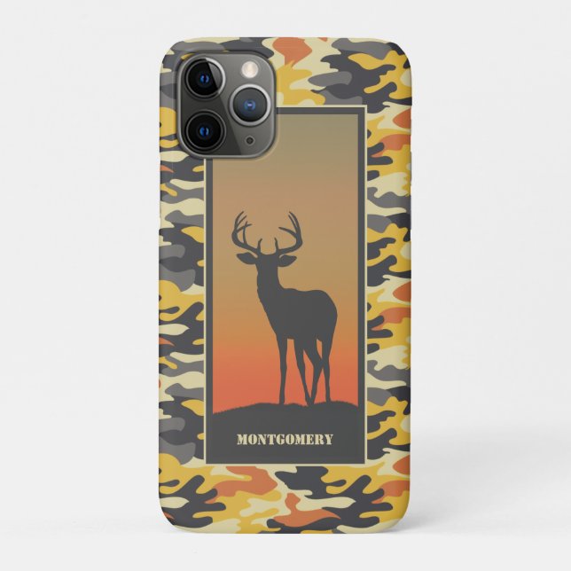 Capa Para iPhone 11 Pro Whitetail Deer e Camo (Verso)