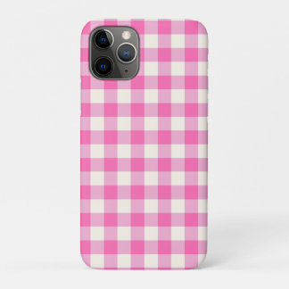 Capa Para iPhone 11 Pro Xadrez de Cottagecore Rosa Gingham
