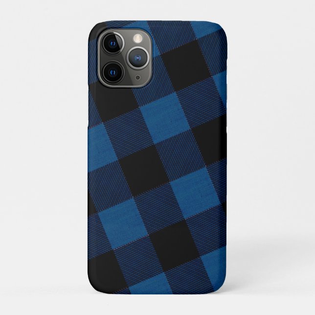 Capa Para iPhone 11 Pro Xadrez de lenhador azul (Verso)