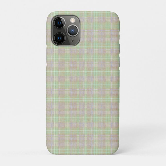 Capa Para iPhone 11 Pro Xadrez de Sage Neutro Desgastado (Verso)