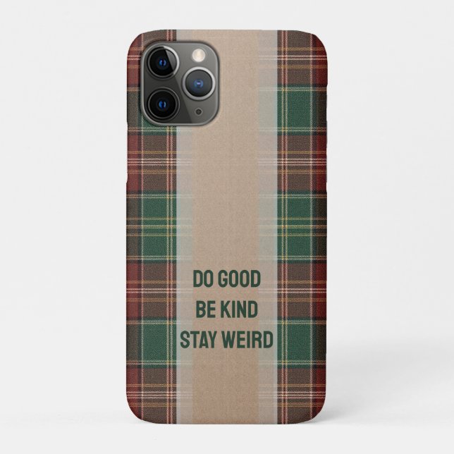Capa Para iPhone 11 Pro Xadrez Outonal Rústico (Verso)
