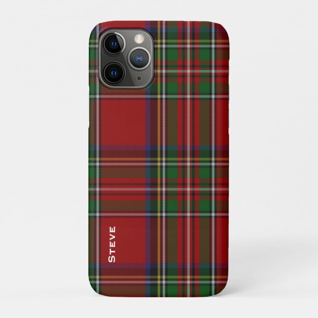 Capa Para iPhone 11 Pro Xadrez Royal Stewart Tartan (Verso)