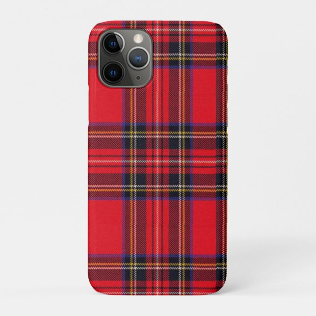 Capa Para iPhone 11 Pro Xadrez vermelha de Stewart tartan (Verso)