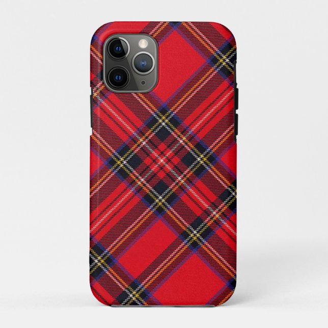Capa Para iPhone 11 Pro Xadrez vermelha de Stewart tartan (Verso)