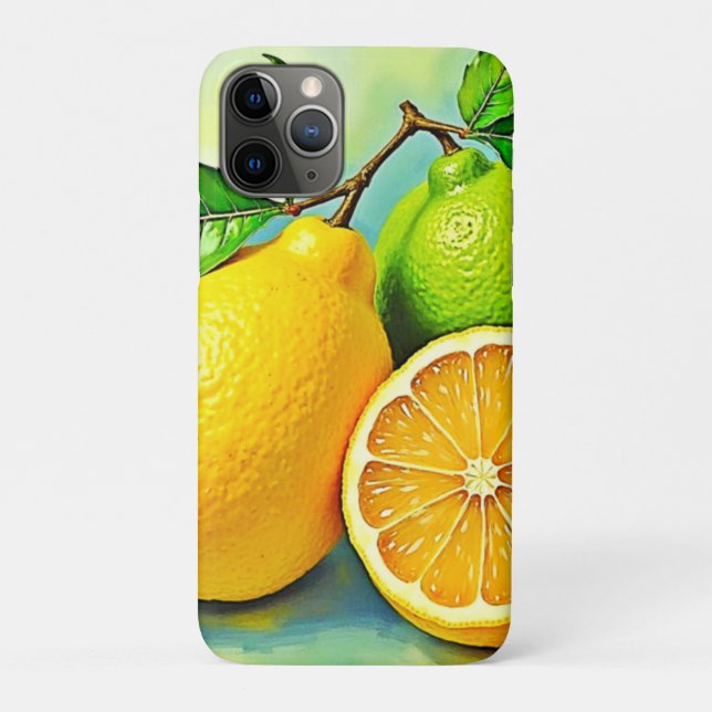 Capa Para iPhone 11 Pro Zesty Citrus Burst of Sunshine Design (Verso)