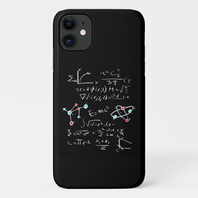 Capa Para iPhone 11 Professor de Fórmula de Física Átomos e Mol (Verso)