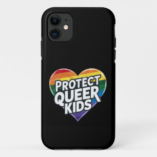 Capa Para iPhone 11 Proteja Crianças Queer Coração Arco-íris Orgulho
