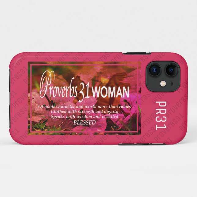 Capa Para iPhone 11 PROVERBS 31 | Vale Mais Do Que O PINK (Verso (horizontal))