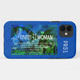Capa Para iPhone 11 PROVERBS 31 | Vale Mais Que Rubies BLUE