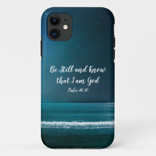 Capa Para iPhone 11 Psalm Fique quieto e saiba que eu sou Deus