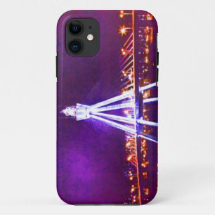 Capa Para iPhone 11 🌌 🌉 🌙 Psicodélica, Fabulosa paisagem noturna de