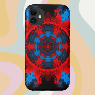 Capa Para iPhone 11 Psicodélico Vermelho e Azul