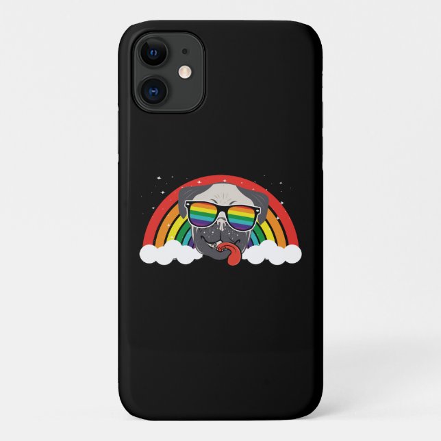 Capa Para iPhone 11 Pug cotovelo (Verso)