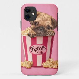 Capa Para iPhone 11 Pug da pipoca