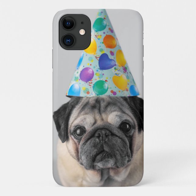 Capa Para iPhone 11 Pug de Partido (Verso)