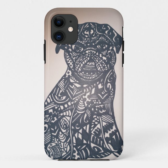Capa Para iPhone 11 Pug de Zendoodle (Verso)