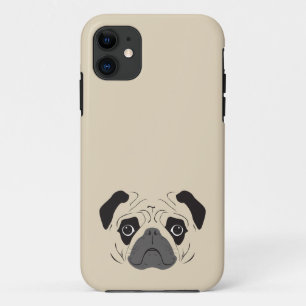 Capa Para iPhone 11 Pug Face Silhout