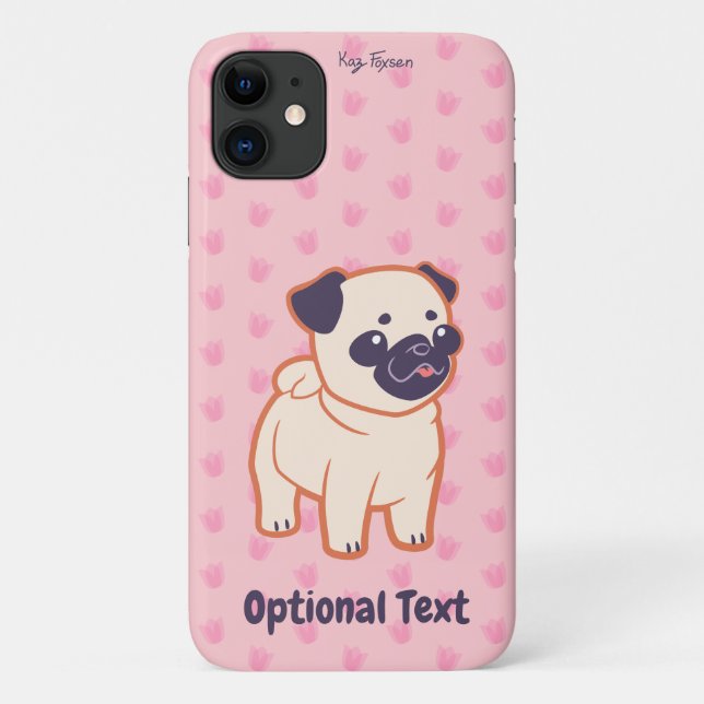 Capa Para iPhone 11 Pug Kawaii (Verso)