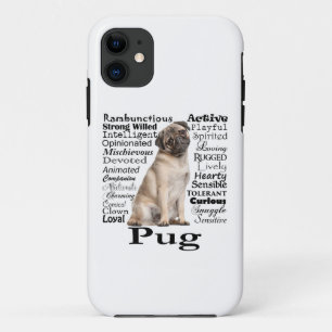 Capa Para iPhone 11 Pug Traços Smartphone Case
