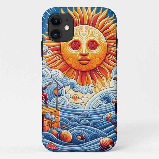 Capa Para iPhone 11 Pulmão do Oceano Solto: Arte Vibrante no Festival  (Verso)
