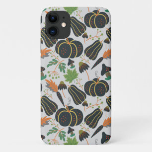 Capa Para iPhone 11 Pumpkin - padrão sem costura cenoura preto e branc