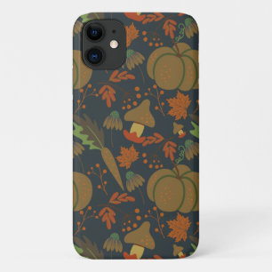 Capa Para iPhone 11 Pumpkin sem pele e cenoura fundo escuro