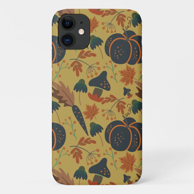 Capa Para iPhone 11 Pumpkins e cenouras, sem costura (Verso)