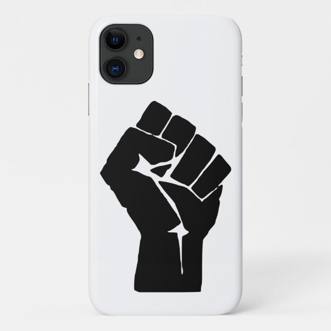 Capa Para iPhone 11 Punho Negro Levantado - Protesto de Resistência (Verso)