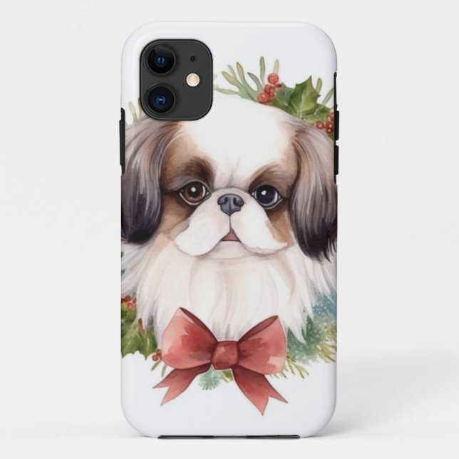 Capa Para iPhone 11 Pup Festivo Festivo Chin Christmas (Verso)