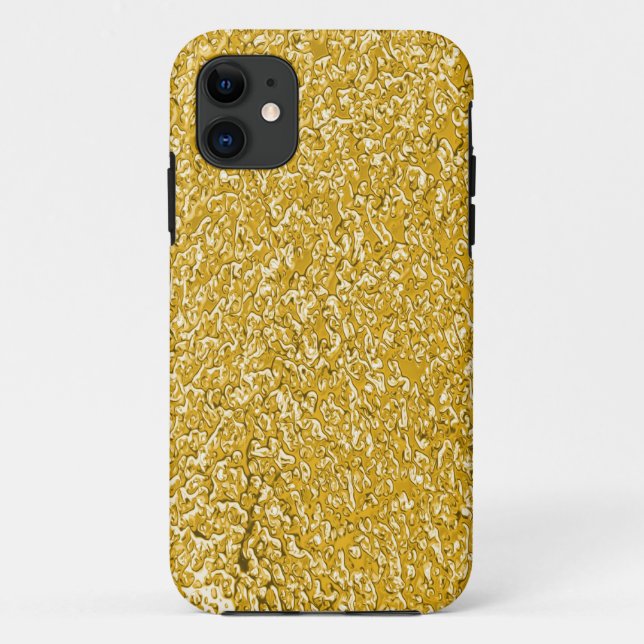 Capa Para iPhone 11 PURE DOURADO Splatter Patterno + seu texto (Verso)