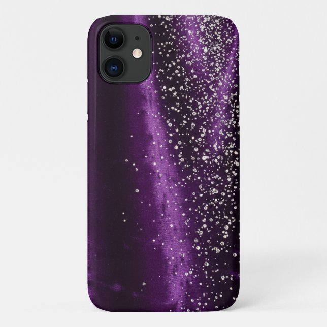 Capa Para iPhone 11 Purple and diamonds - Stunning Barely TherePro Max (Verso)