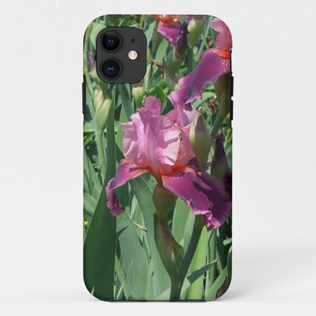 Capa Para iPhone 11 Purple Irises Primavera Floral (Verso)