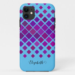 Capa Para iPhone 11 Púrpura Brilhante e Praça Azul