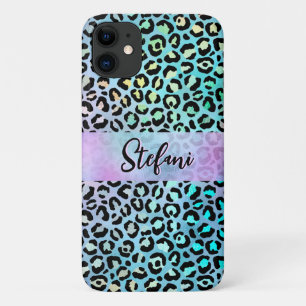 Capa Para iPhone 11 Púrpura Iridescente Arco-Íris Leopardo Roxo