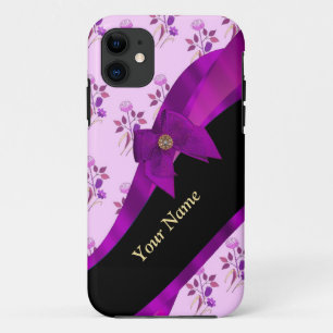 Capa Para iPhone 11 Púrpura púrpura púrpura de flores florais