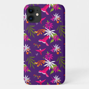 Capa Para iPhone 11 Púrpura rosa, púrpura, pássaro-do-sol,