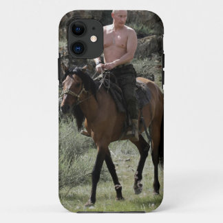 Capa Para iPhone 11 Putin descamisado monta um cavalo