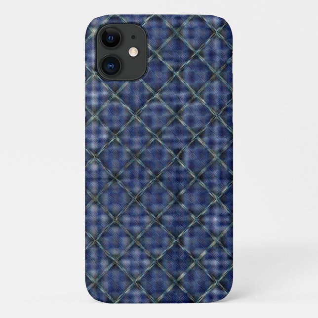 Capa Para iPhone 11 quadrado azulado com pontos pixelizados (Verso)