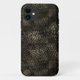 Capa Para iPhone 11 Quadrados com arranhões cruzados ou cubos castanho