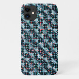 Capa Para iPhone 11 Quadrados de xadrez curvos expostos ao mosaico des