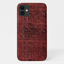 Capa Para iPhone 11 Quadrados pequenos vermelhos sobrepostos empapados